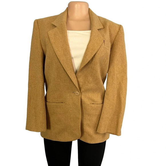 Pendleton Vintage Tan Virgin Wool Blazer - Picture 1 of 10